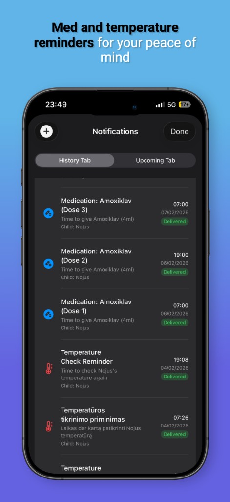 Med and temperature reminders for your peace of mind