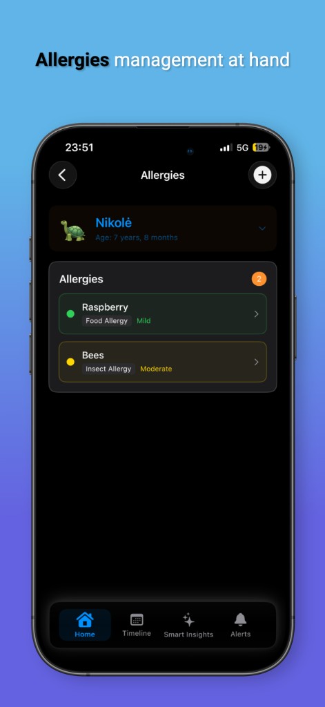 Allergies management at hand